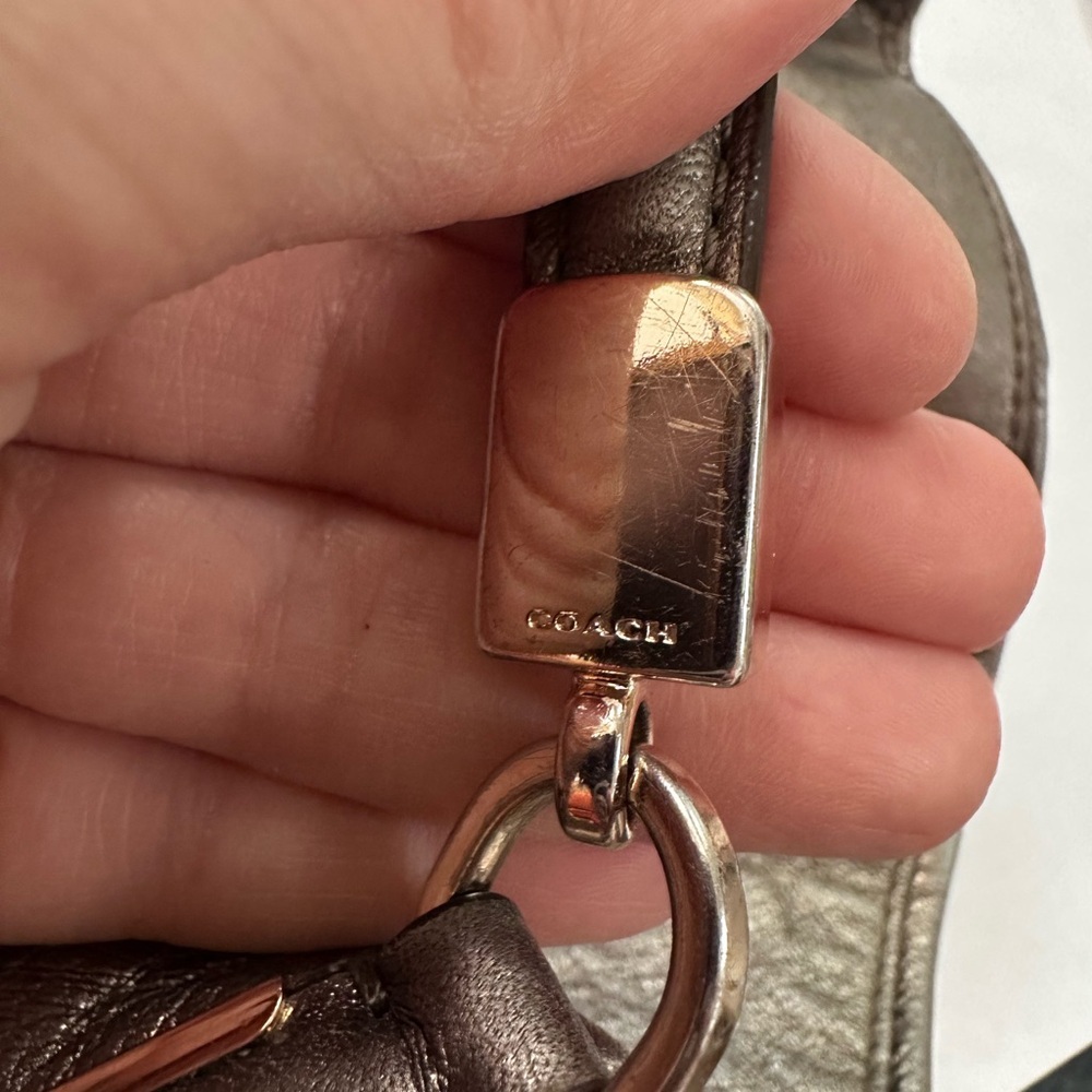 Coach Madison Phoebe Bronze Metallic Triple Compartment Large Bag with Hangtag - Picture 7 of 12